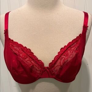 NWT Rosa Faia Cranberry Daisy Rose Underwire Bra 32D
